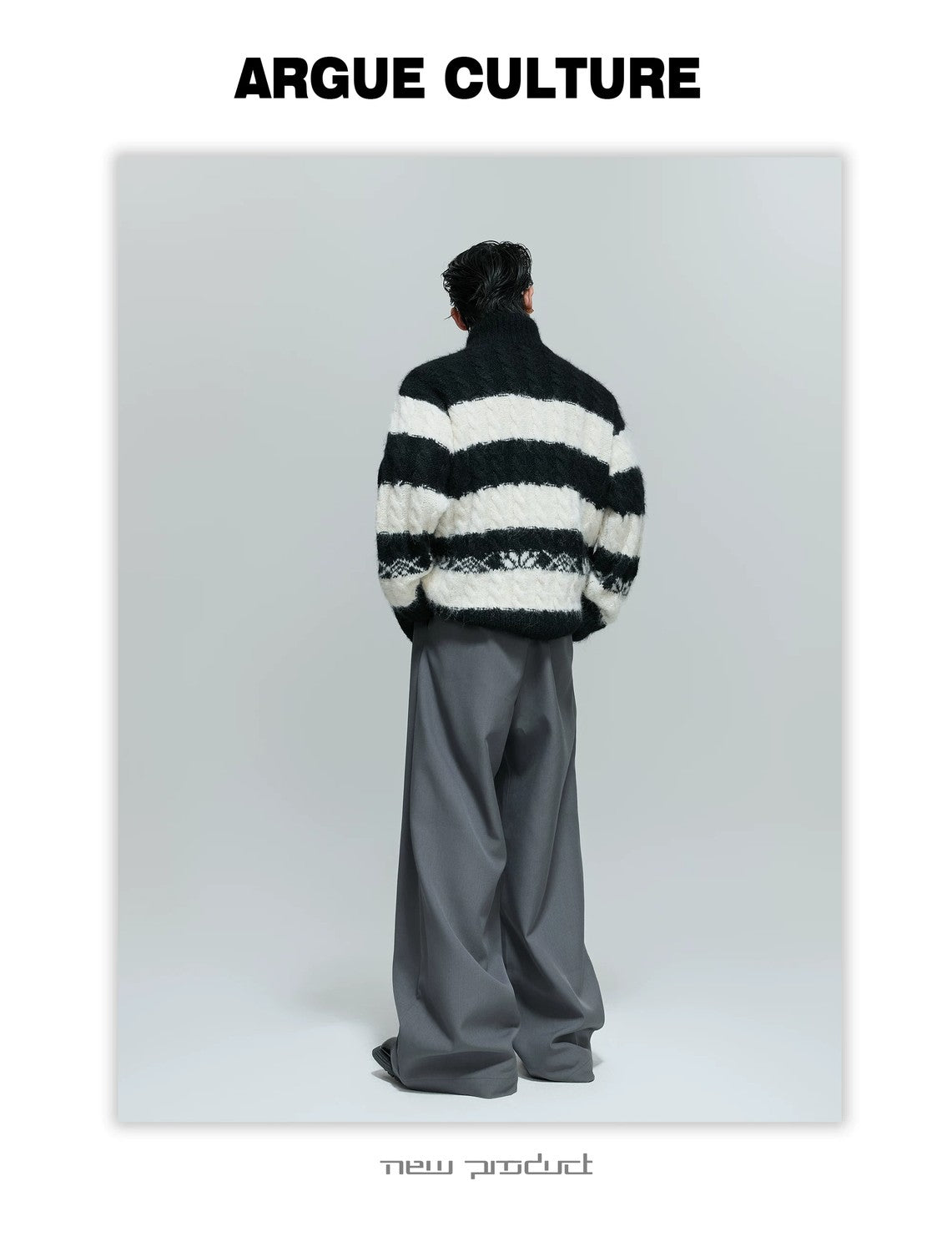 desc::chunky-knit-contrast-zip-cardigan-loose-streetwear-detail-img-7