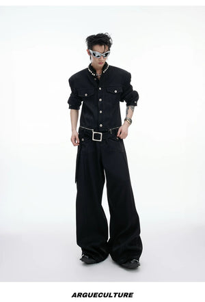 desc::collarless-pearl-denim-set-baggy-streetwear-boxy-jacket-detail-img-16