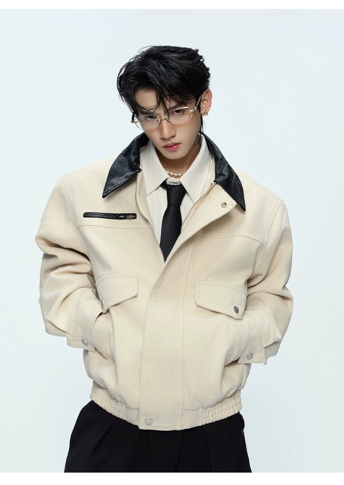 Contrast Collar Cotton Workwear Jacket | Unisex - detail image 9