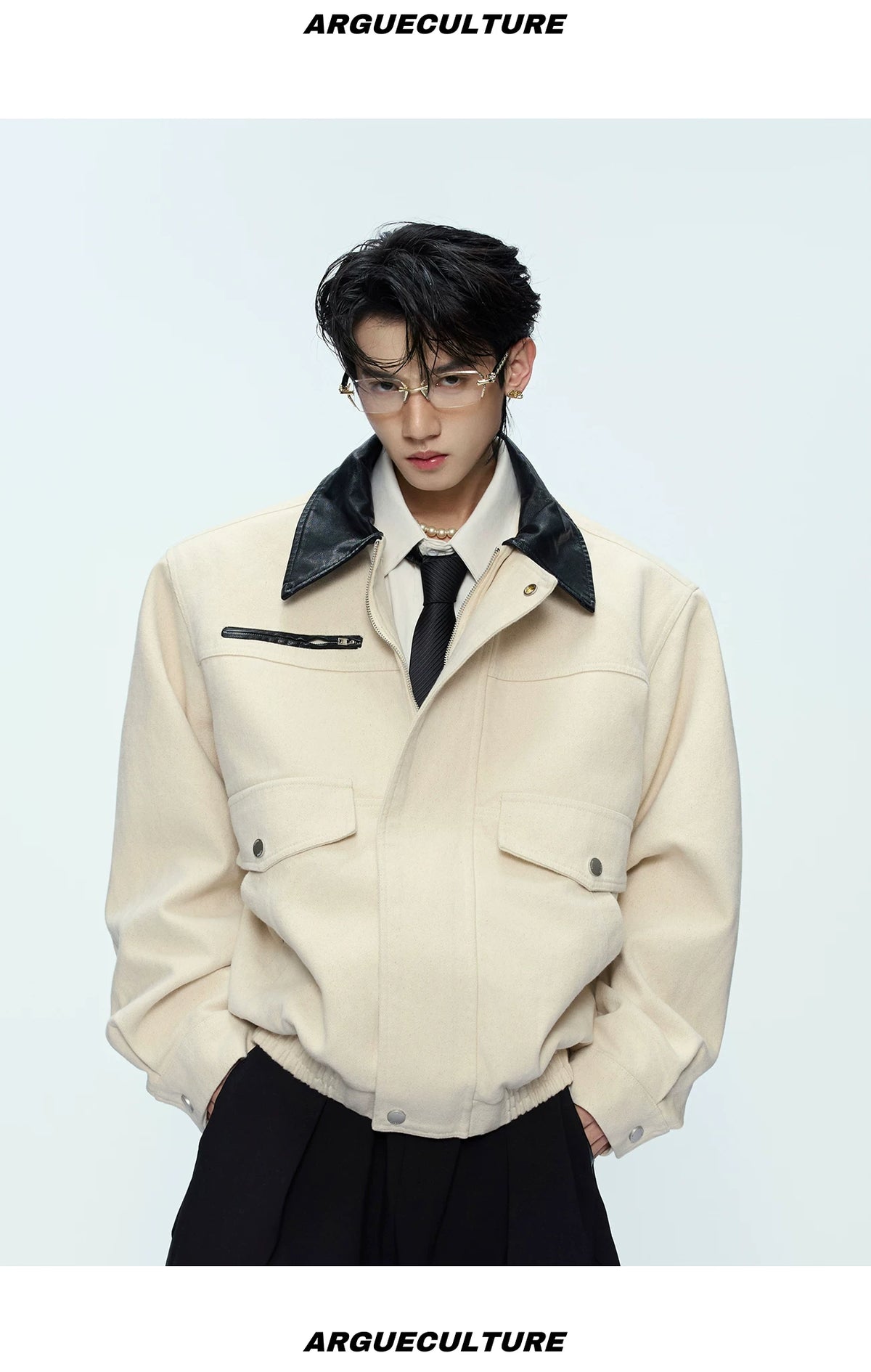 Contrast Collar Cotton Workwear Jacket | Unisex - detail image 10