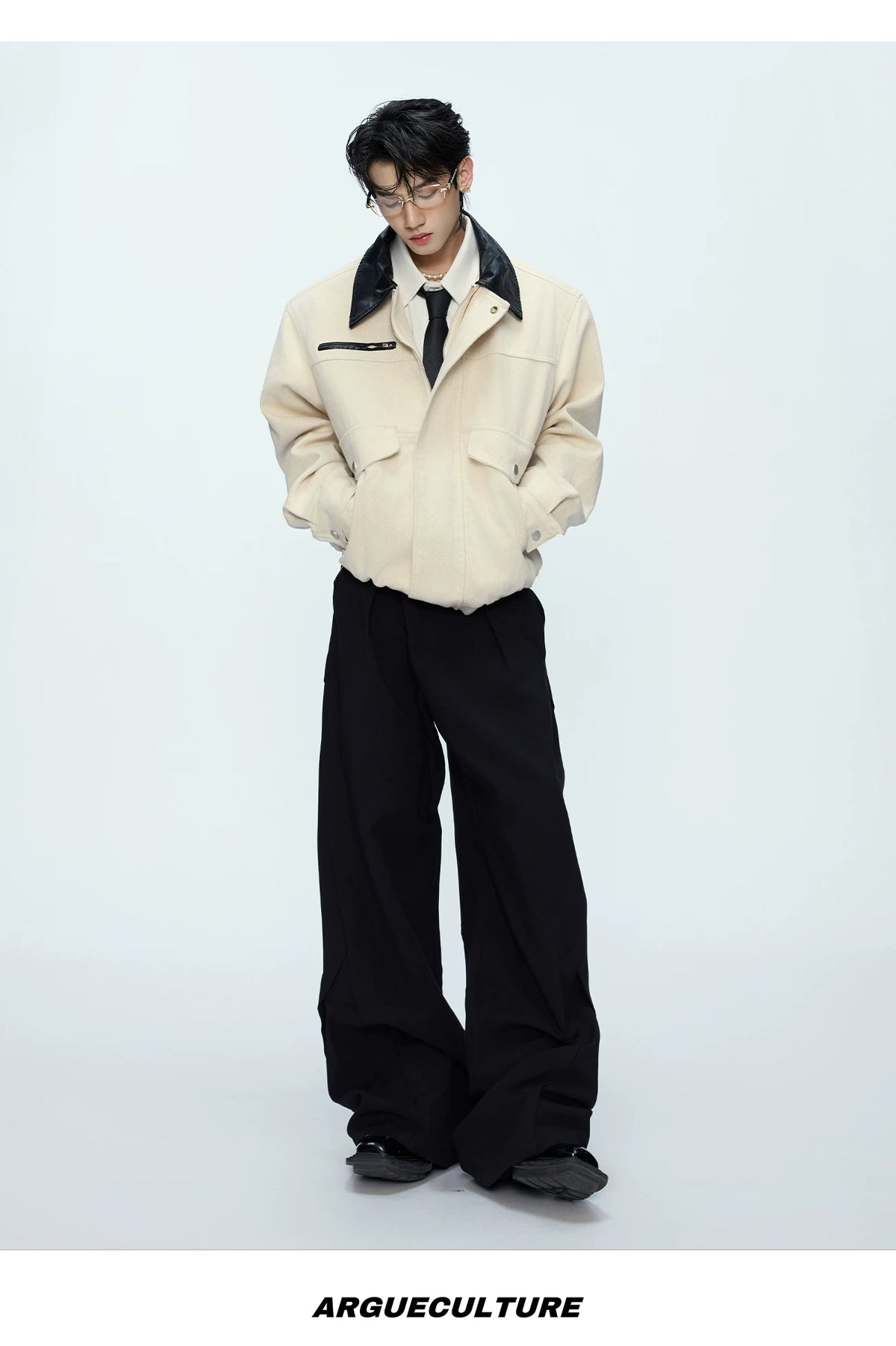 Contrast Collar Cotton Workwear Jacket | Unisex - detail image 12