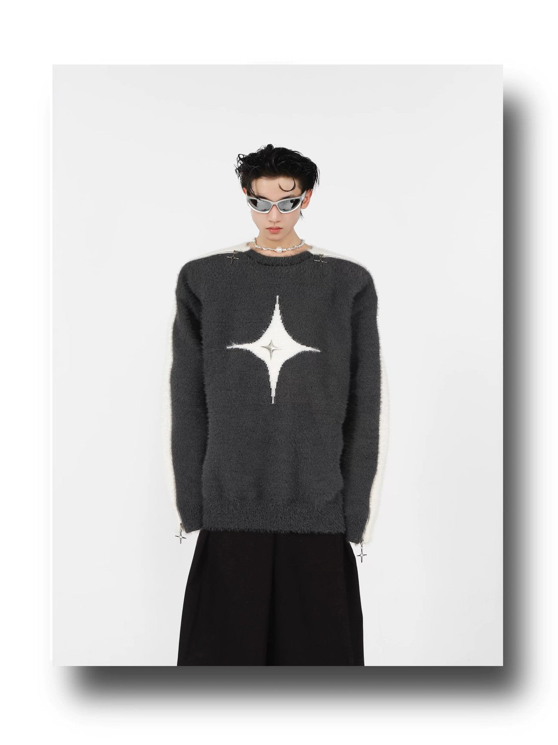 desc::contrast-mohair-crewneck-with-metal-zipper-detail-detail-img-13