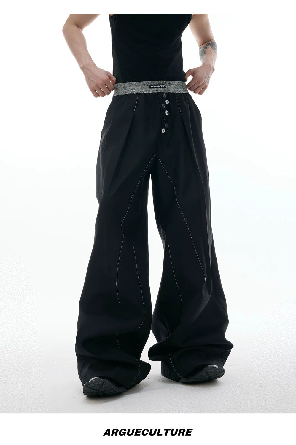 desc::contrast-stitch-straight-leg-trousers-unisex-wide-fit-detail-img-12