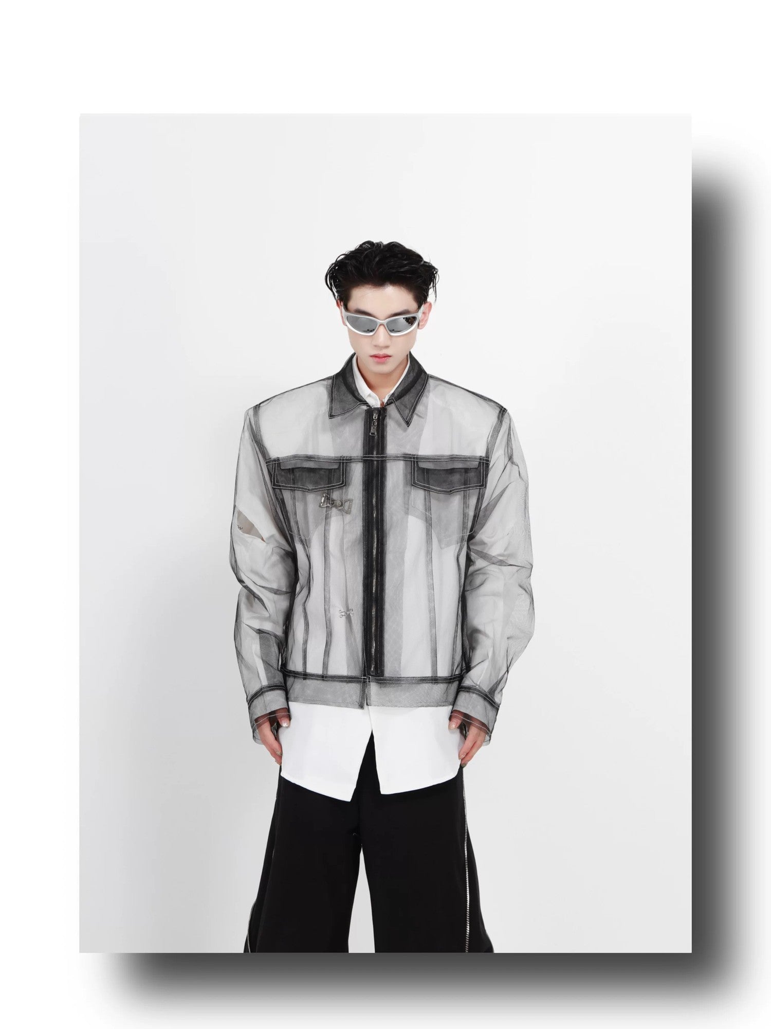 desc::contrast-stitching-mesh-punk-jacket-for-men-detail-img-1