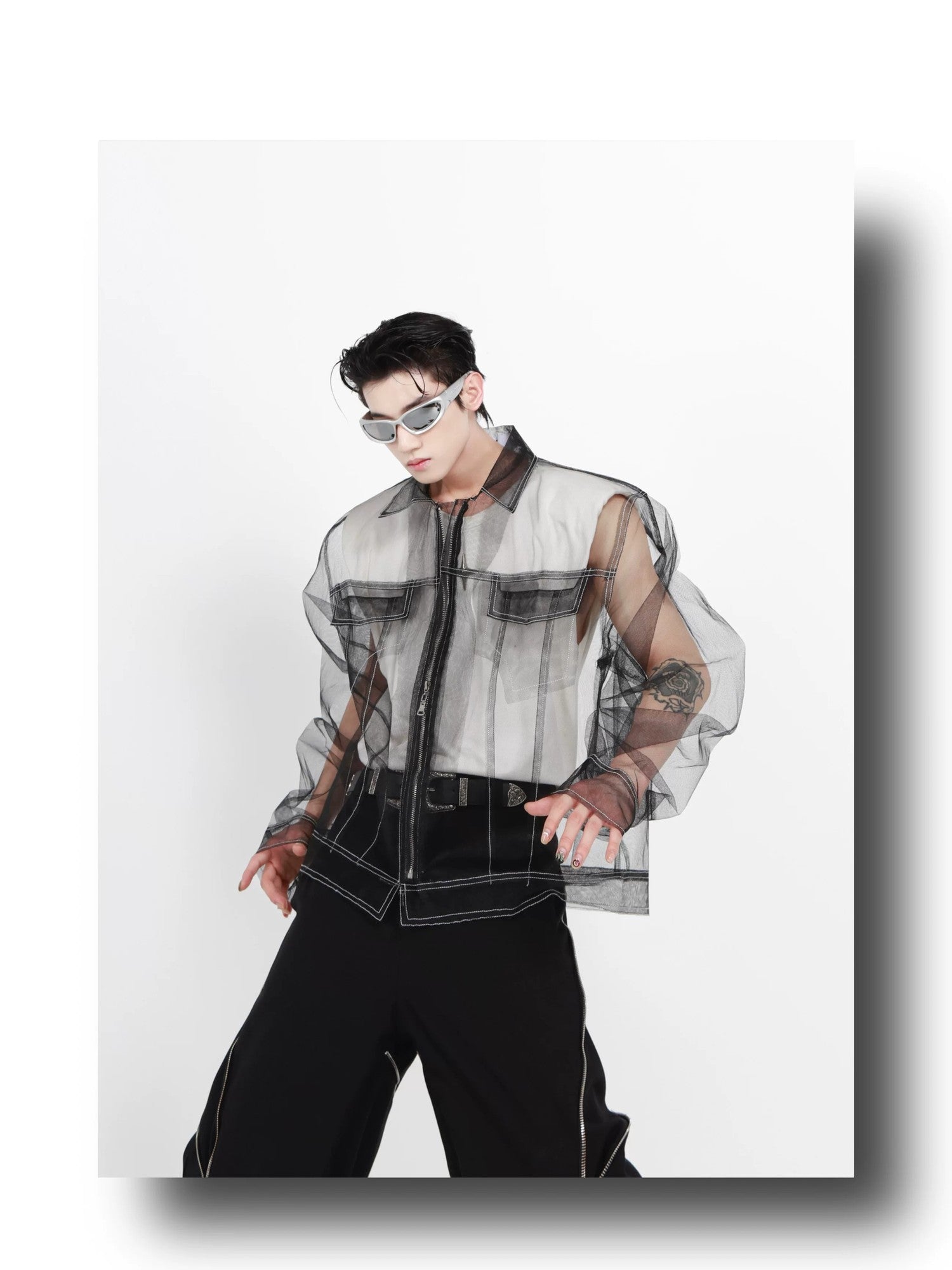 desc::contrast-stitching-mesh-punk-jacket-for-men-detail-img-8