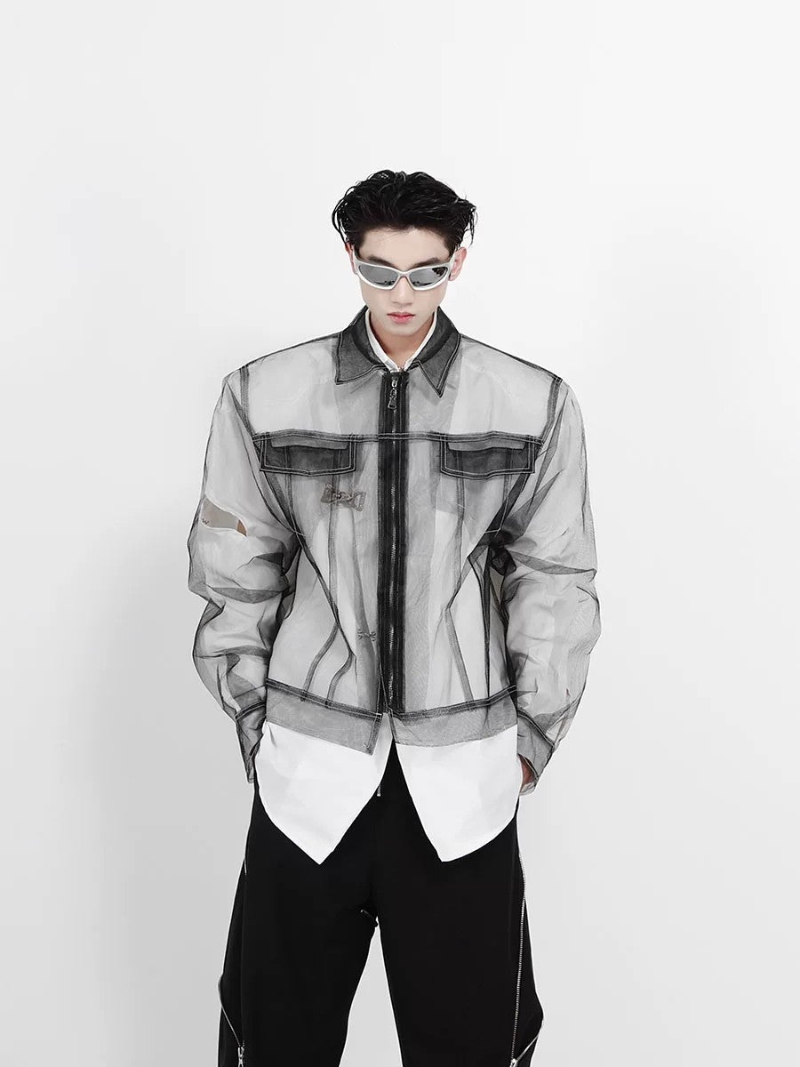 desc::contrast-stitching-mesh-punk-jacket-for-men-detail-img-9