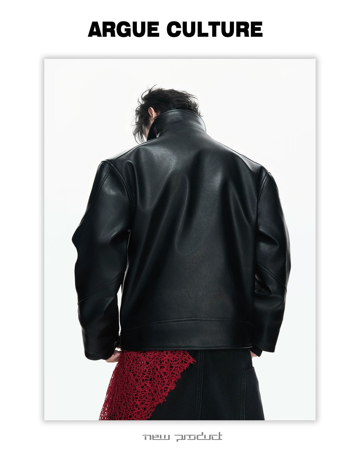 desc::cracked-faux-leather-moto-jacket-layered-streetwear-coat-detail-img-4