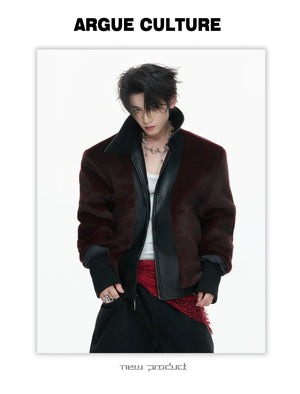 desc::cracked-faux-leather-moto-jacket-layered-streetwear-coat-detail-img-5