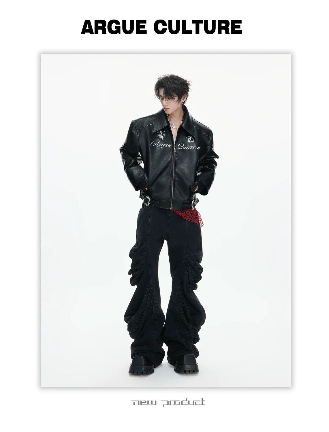 desc::cracked-faux-leather-moto-jacket-layered-streetwear-coat-detail-img-6