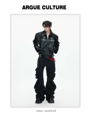 desc::cracked-faux-leather-moto-jacket-layered-streetwear-coat-detail-img-6