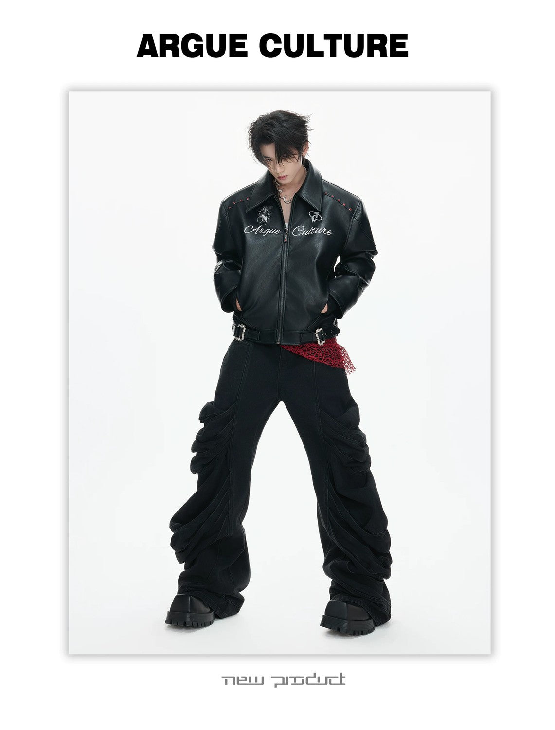 desc::cracked-faux-leather-moto-jacket-layered-streetwear-coat-detail-img-8