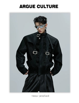 desc::croc-embossed-cropped-moto-jacket-with-metal-accents-detail-img-11