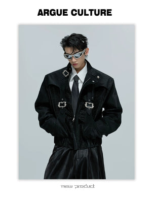 desc::croc-embossed-cropped-moto-jacket-with-metal-accents-detail-img-13