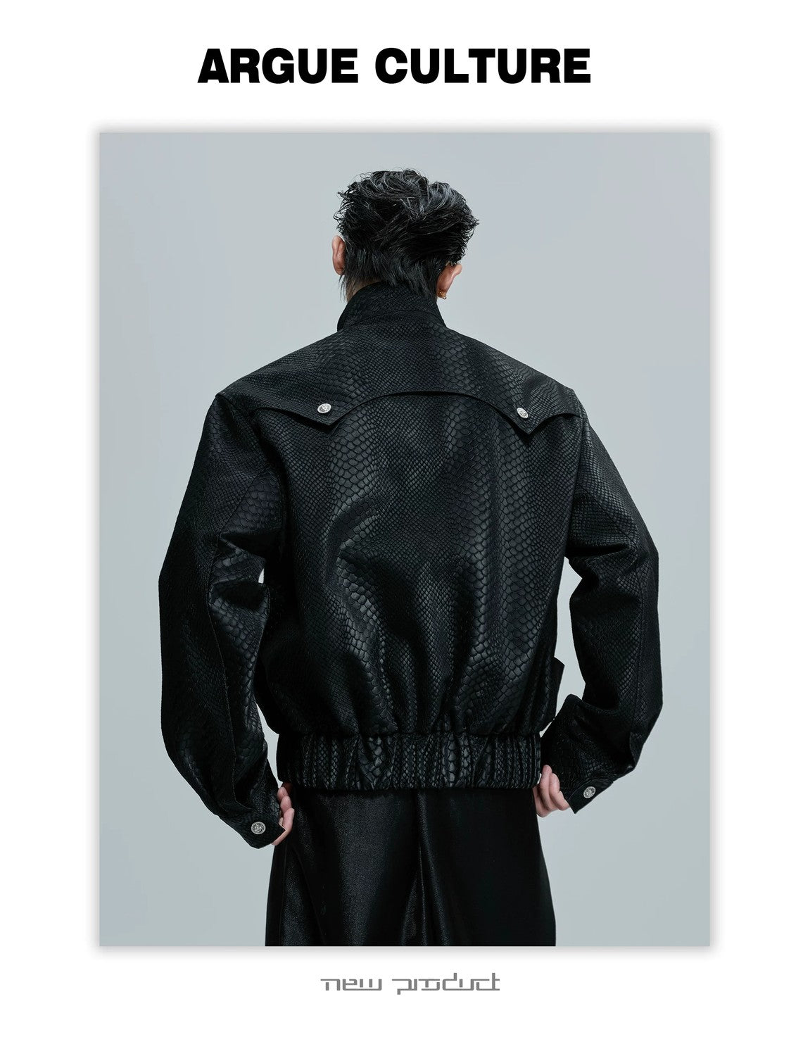 desc::croc-embossed-cropped-moto-jacket-with-metal-accents-detail-img-14