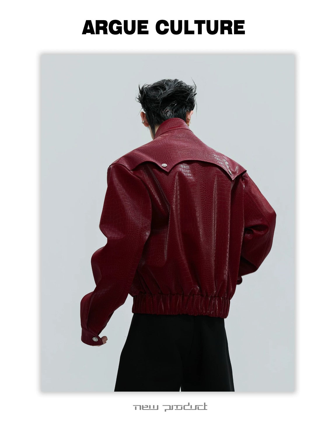 desc::croc-embossed-cropped-moto-jacket-with-metal-accents-detail-img-8