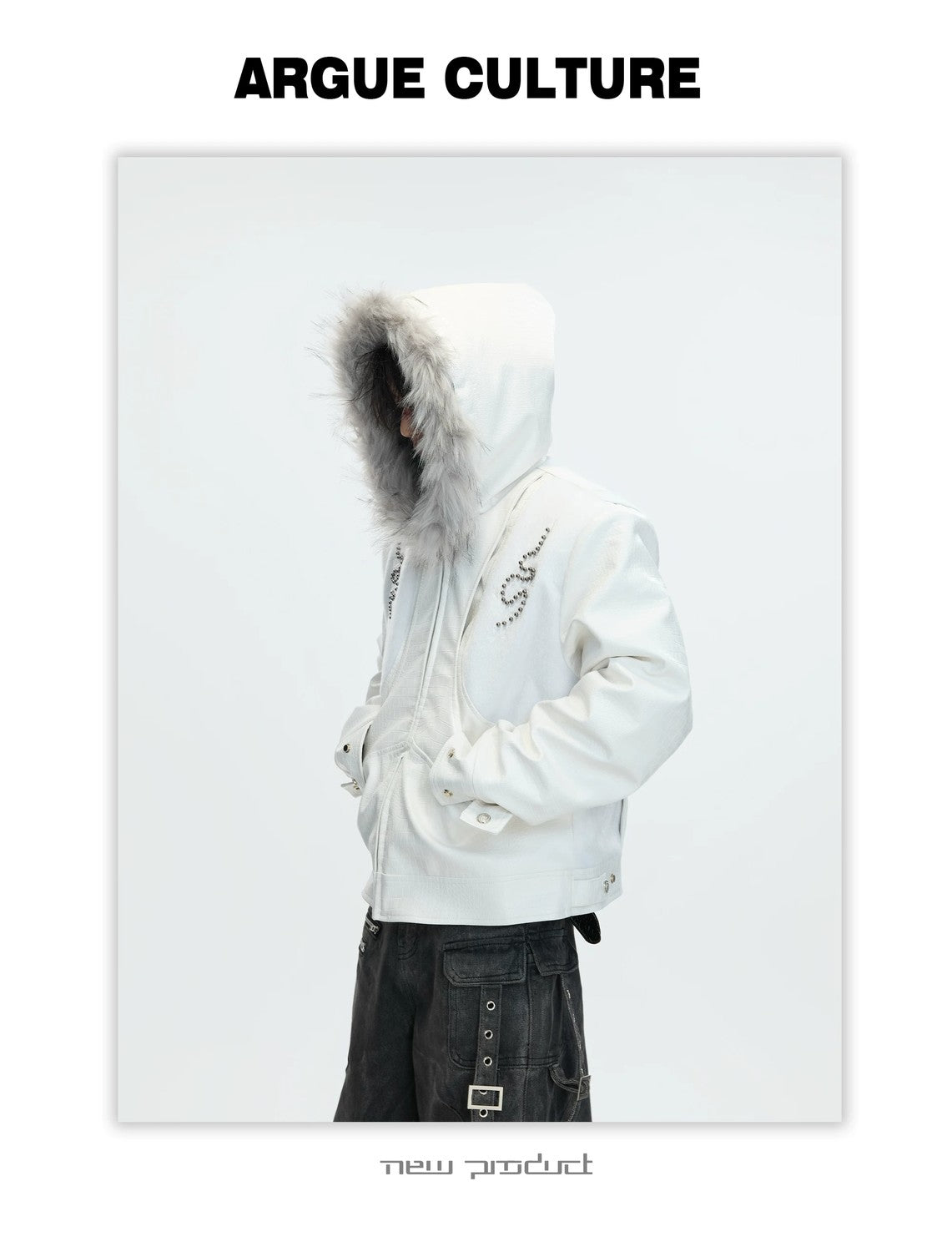 desc::croc-embossed-pony-hair-hooded-gothic-jacket-detail-img-15