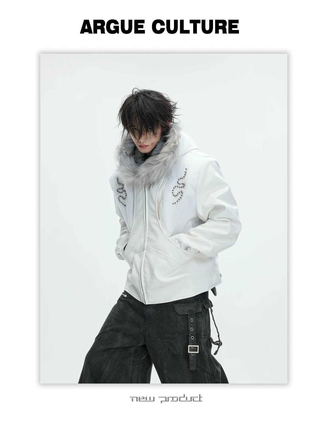 desc::croc-embossed-pony-hair-hooded-gothic-jacket-detail-img-21