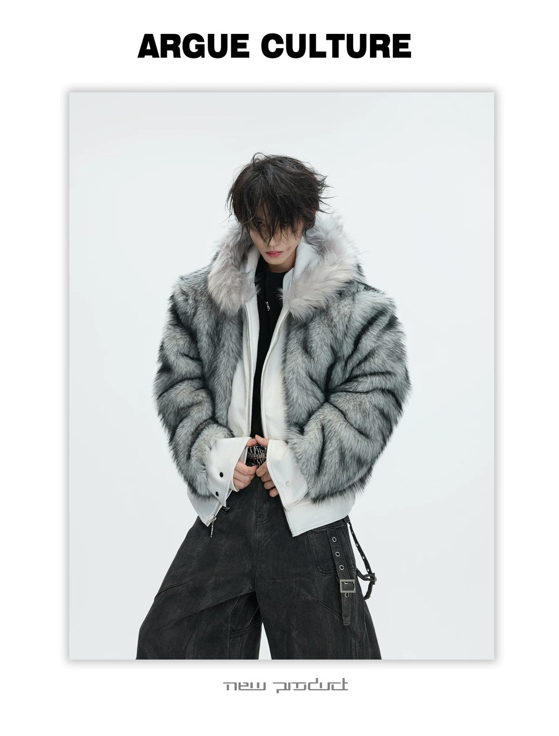 desc::croc-embossed-pony-hair-hooded-gothic-jacket-detail-img-22