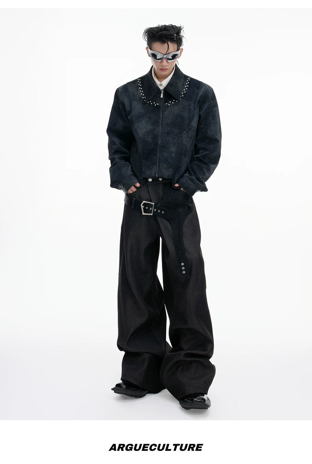 desc::croc-patchwork-straight-leg-streetwear-trousers-for-men-detail-img-8