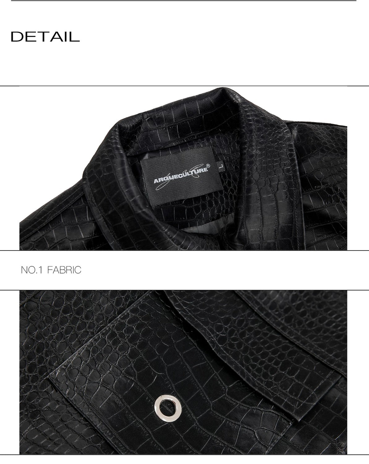 desc::crocodile-embossed-pu-leather-moto-jacket-spliced-design-detail-img-15