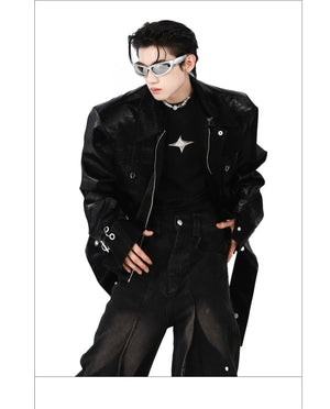 desc::crocodile-embossed-pu-leather-moto-jacket-spliced-design-detail-img-6
