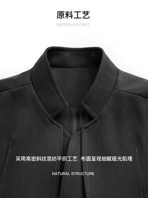 Cropped Blazer Jacket with Mock Two-Piece Placket - main image 4