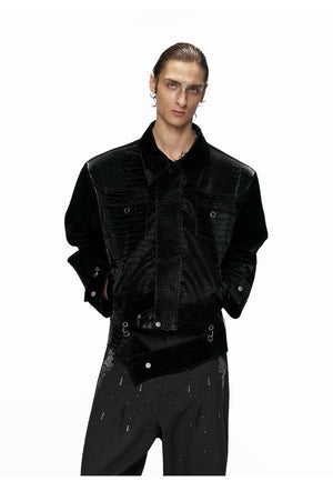 desc::cropped-croc-embossed-leather-jacket-with-metal-hardware-detail-img-6