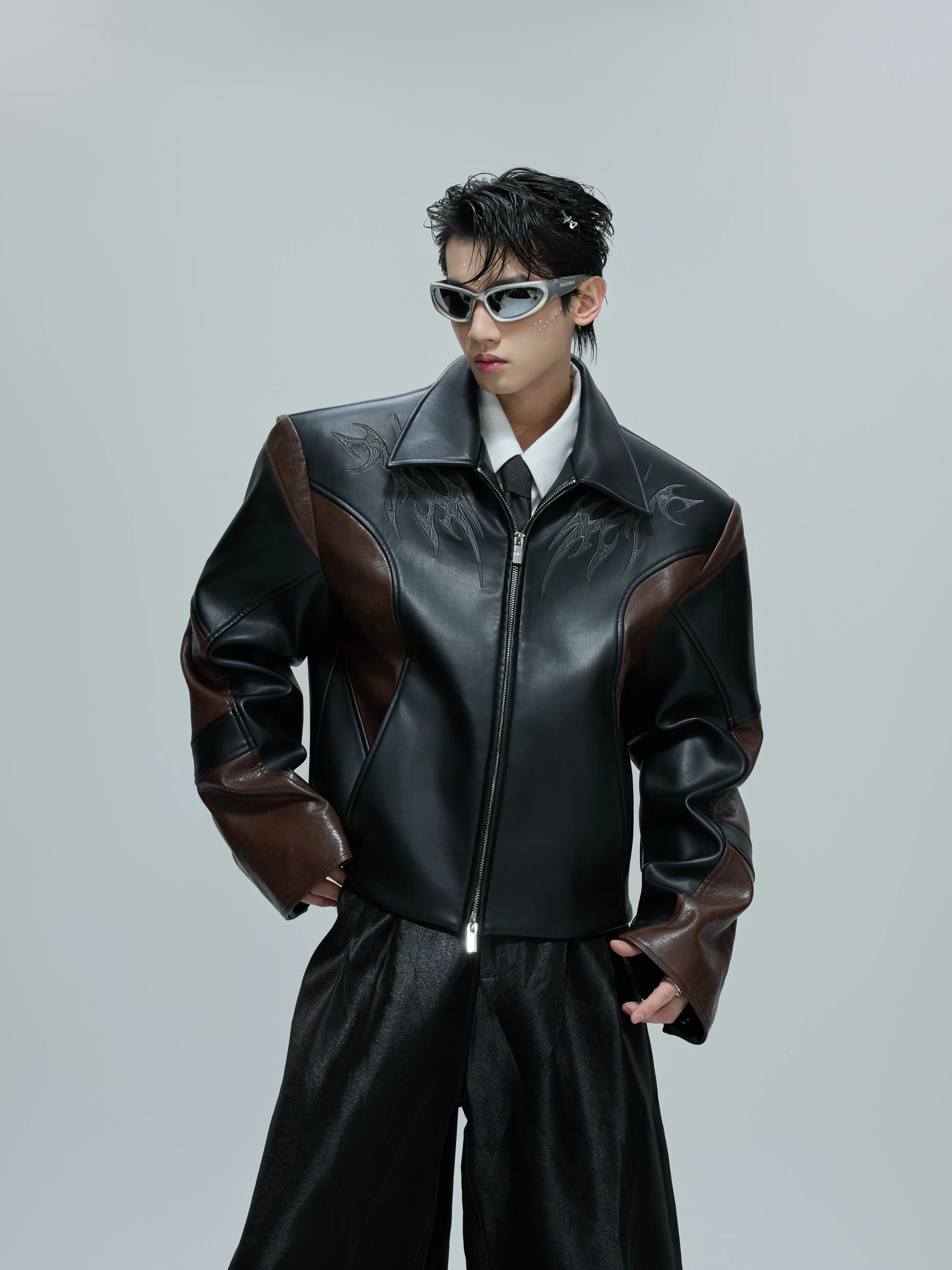 cropped-crocodile-texture-spine-moto-jacket-brown
