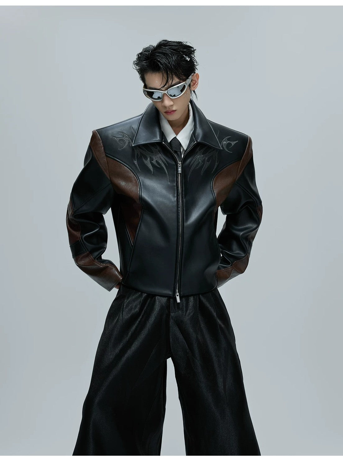 desc::cropped-crocodile-texture-spine-moto-jacket-detail-img-2