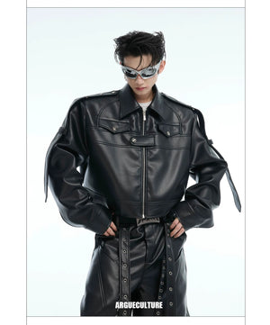 desc::cropped-deconstructed-moto-jacket-with-metal-hardware-detail-img-3