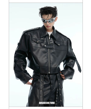 desc::cropped-deconstructed-moto-jacket-with-metal-hardware-detail-img-4