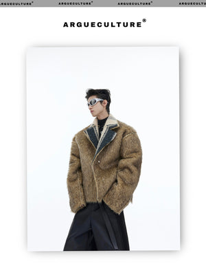 desc::cropped-faux-fur-jacket-vintage-contrast-lapel-detail-img-11