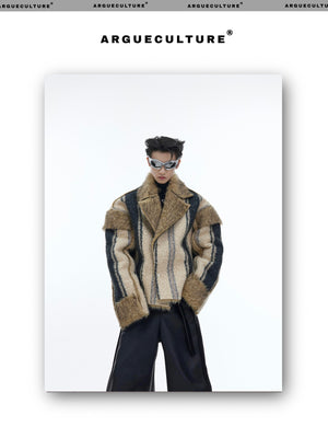 desc::cropped-faux-fur-jacket-vintage-contrast-lapel-detail-img-5