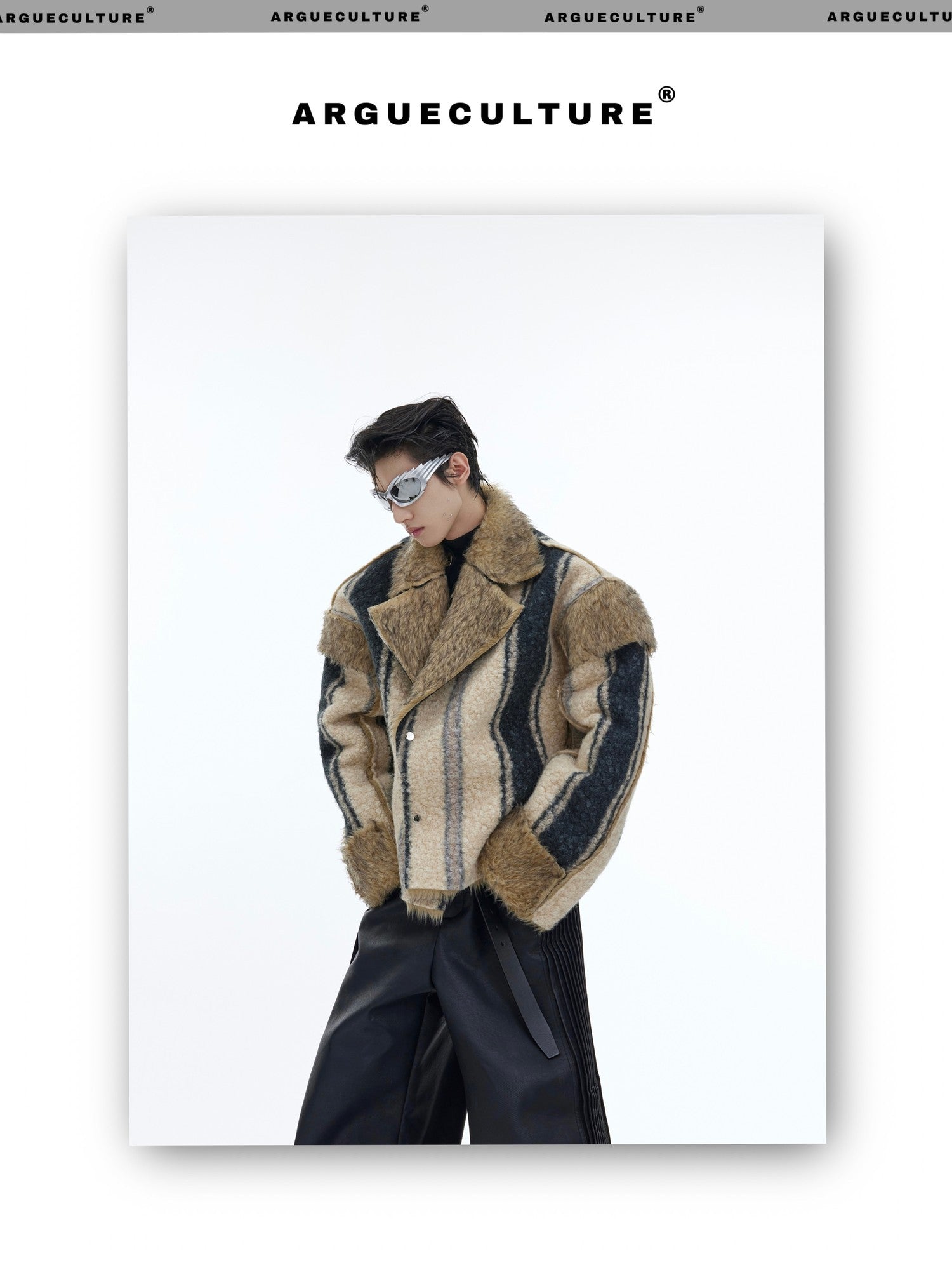 desc::cropped-faux-fur-jacket-vintage-contrast-lapel-detail-img-8