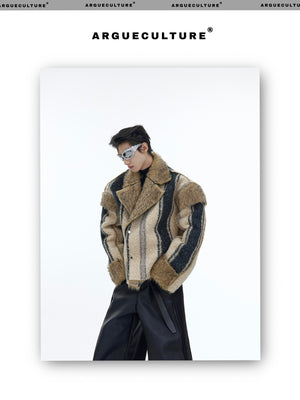 desc::cropped-faux-fur-jacket-vintage-contrast-lapel-detail-img-8