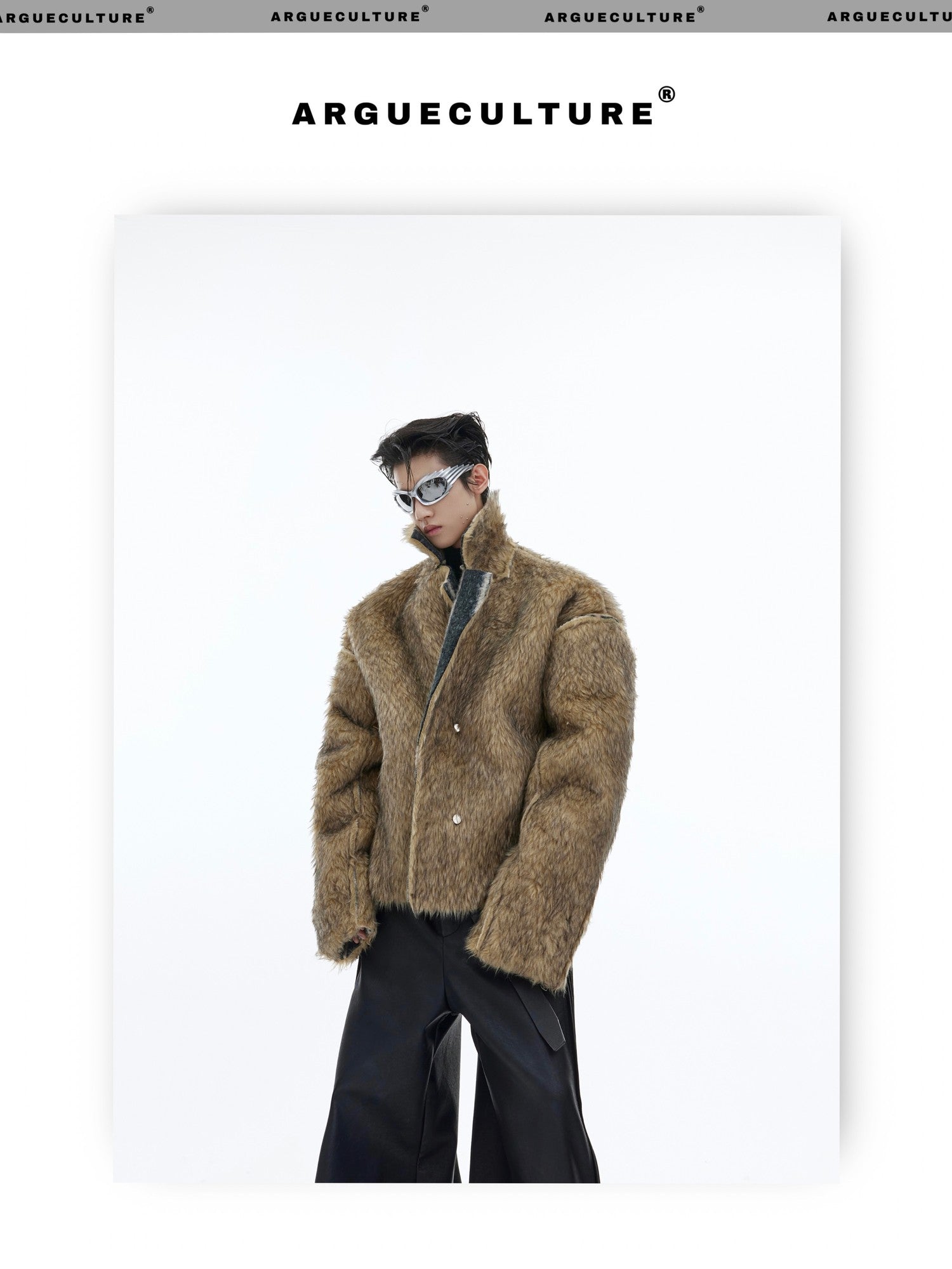 desc::cropped-faux-fur-jacket-vintage-contrast-lapel-detail-img-9