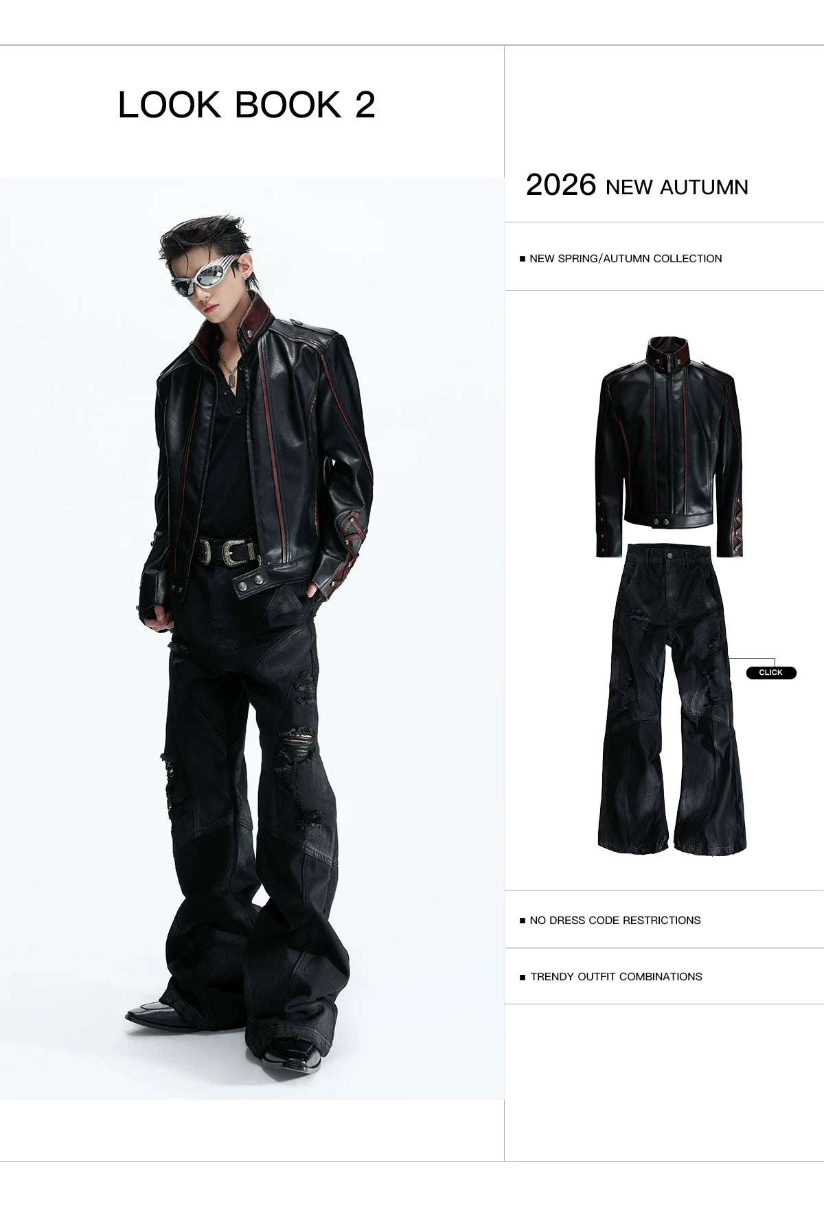 Cropped Faux-Leather Biker Jacket With Lace-Up Cuffs - detail image 5