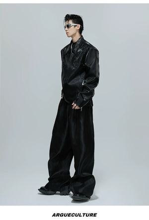 desc::cropped-liquid-glossy-jacket-with-shimmer-rhinestones-detail-img-14