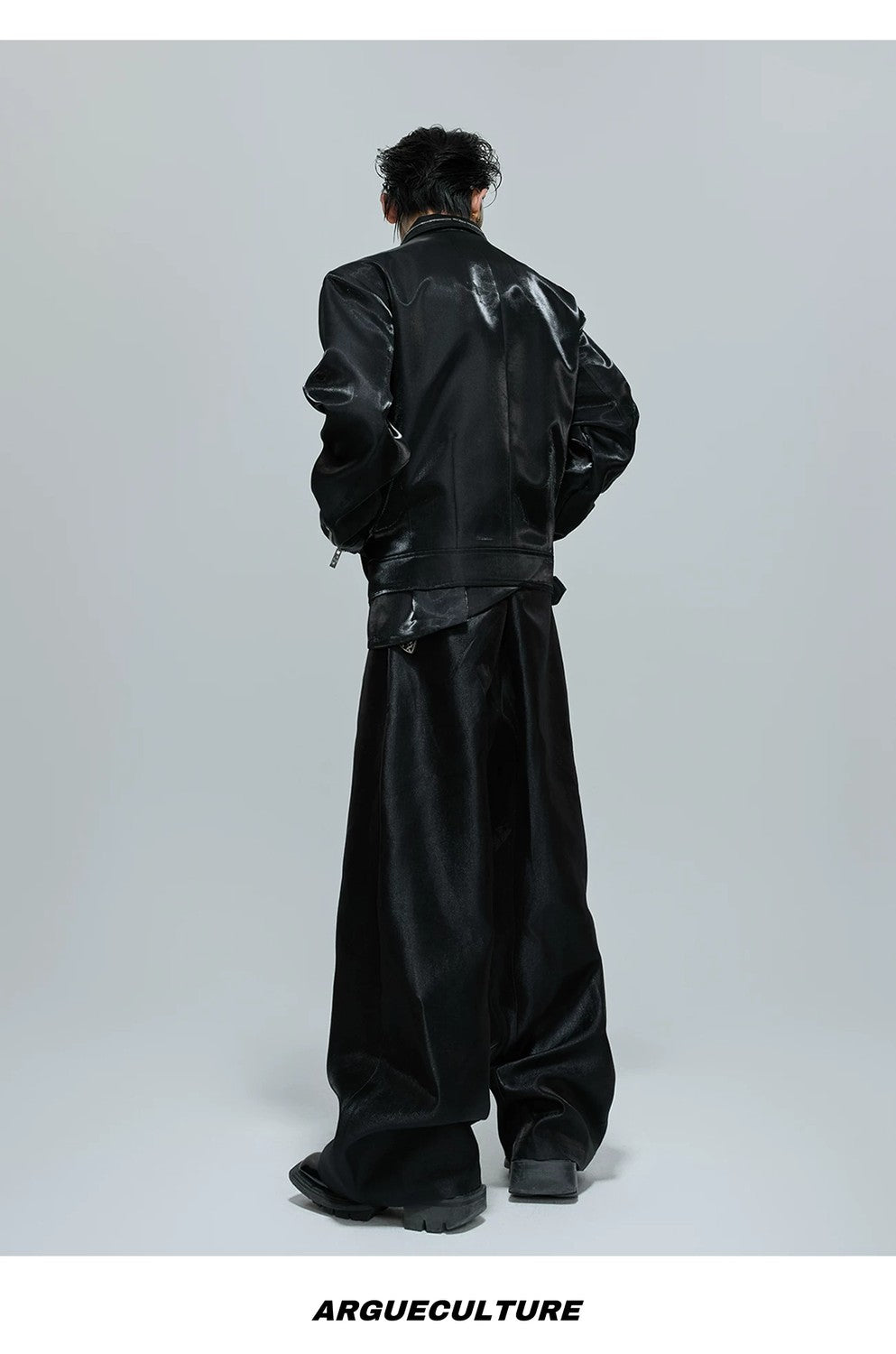 desc::cropped-liquid-glossy-jacket-with-shimmer-rhinestones-detail-img-15