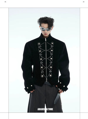 desc::cropped-metallic-button-shimmer-streetwear-jacket-detail-img-2