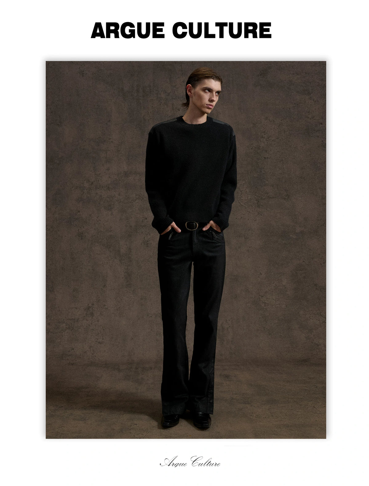 Cropped Rib Knit Sweater with Quilted Shoulder Panels - detail image 14