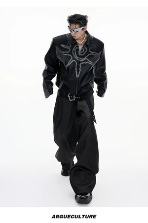 desc::cropped-rivet-leather-jacket-with-faux-fur-patchwork-detail-img-13