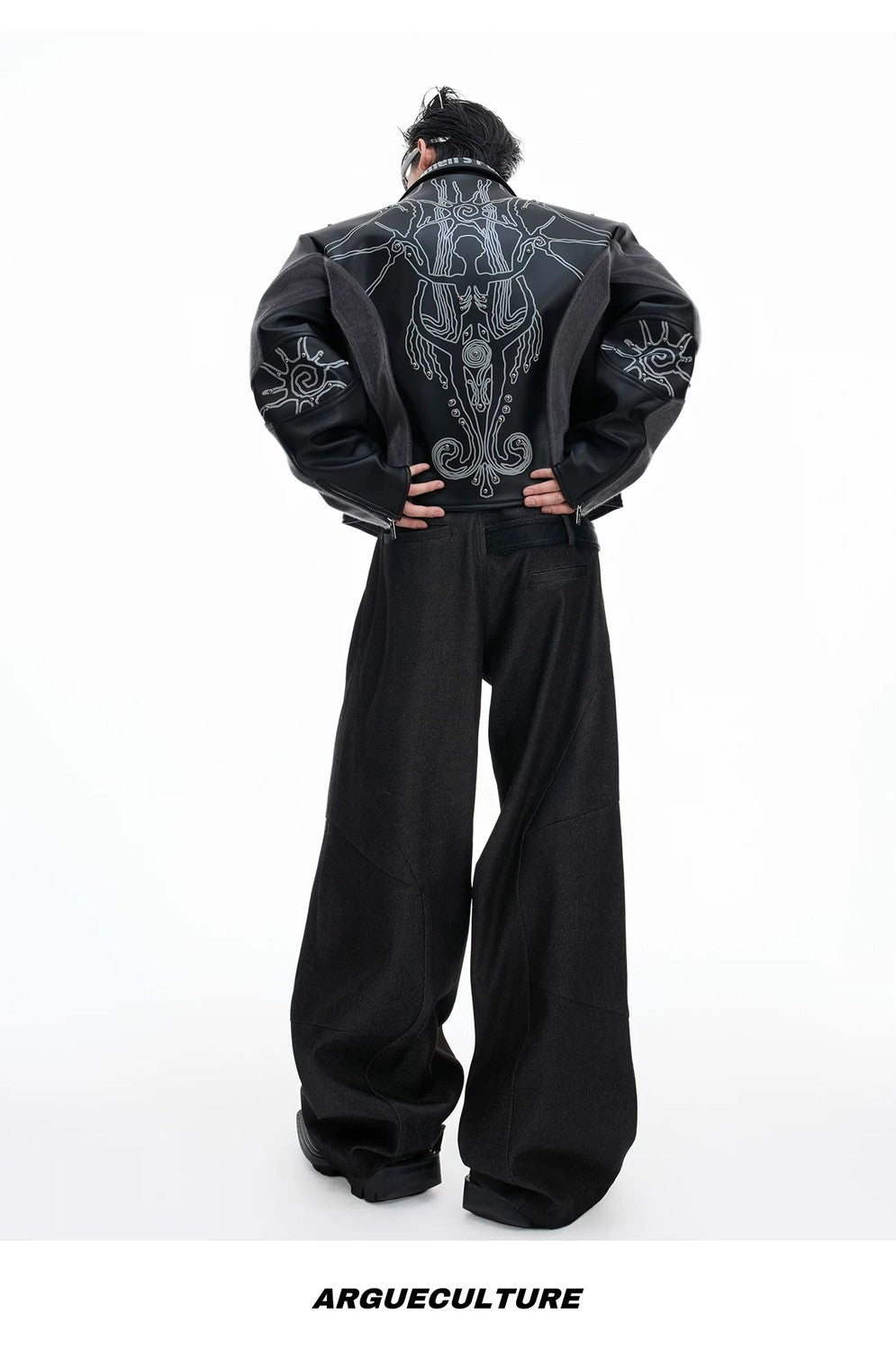 desc::cropped-rivet-leather-jacket-with-faux-fur-patchwork-detail-img-14