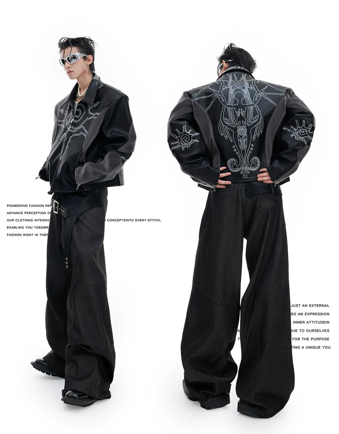 desc::cropped-rivet-leather-jacket-with-faux-fur-patchwork-detail-img-4