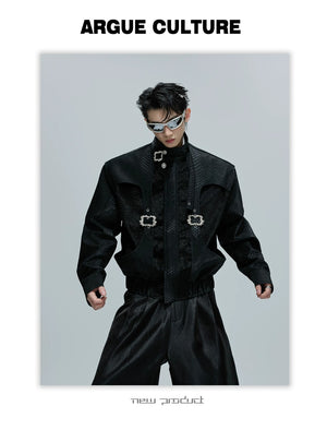 desc::cropped-snake-skin-moto-jacket-with-metal-buckle-detail-detail-img-10