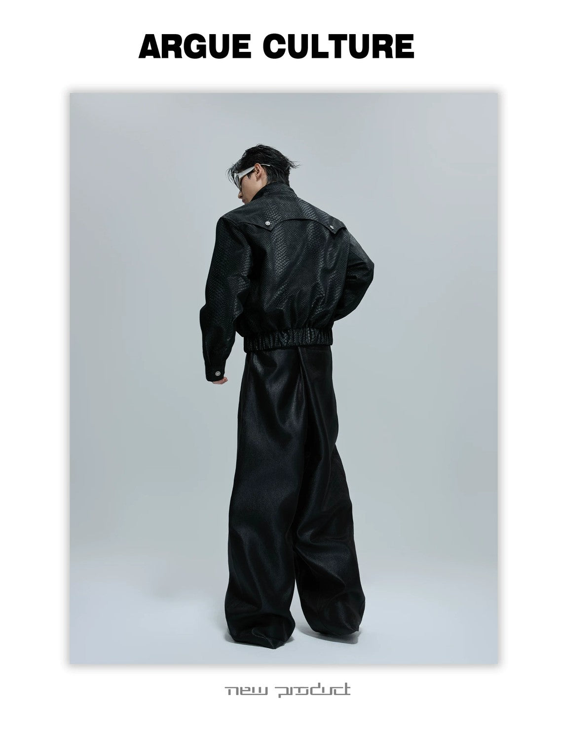 desc::cropped-snake-skin-moto-jacket-with-metal-buckle-detail-detail-img-6