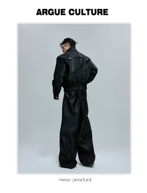 desc::cropped-snake-skin-moto-jacket-with-metal-buckle-detail-detail-img-6