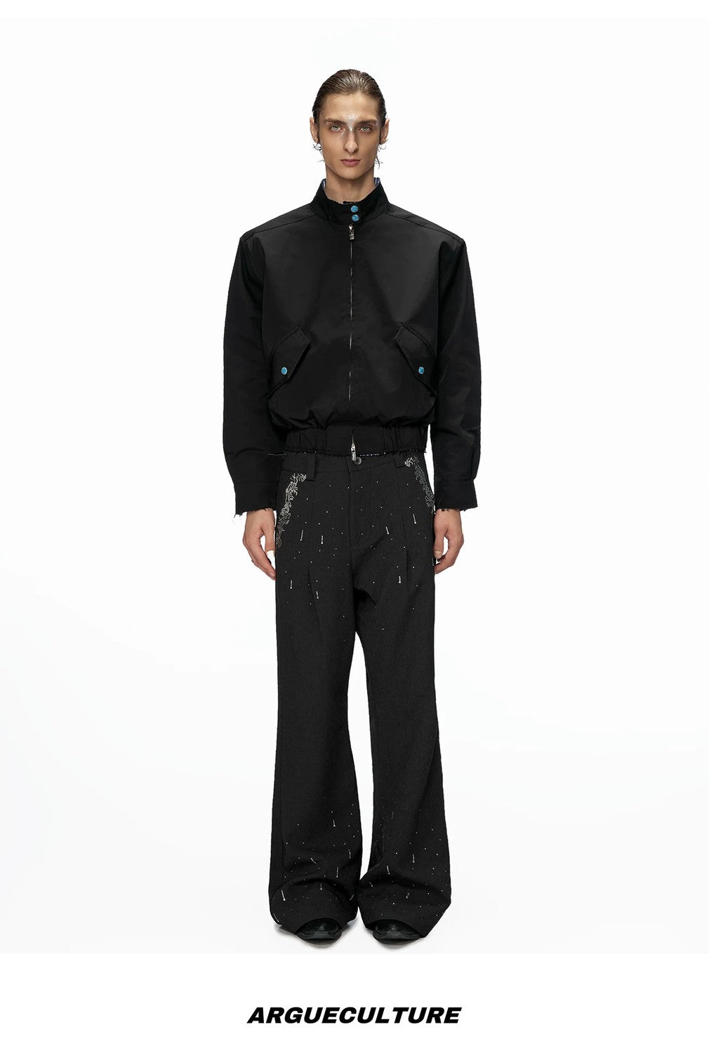 desc::cropped-stand-collar-striped-jacket-unisex-streetwear-detail-img-7