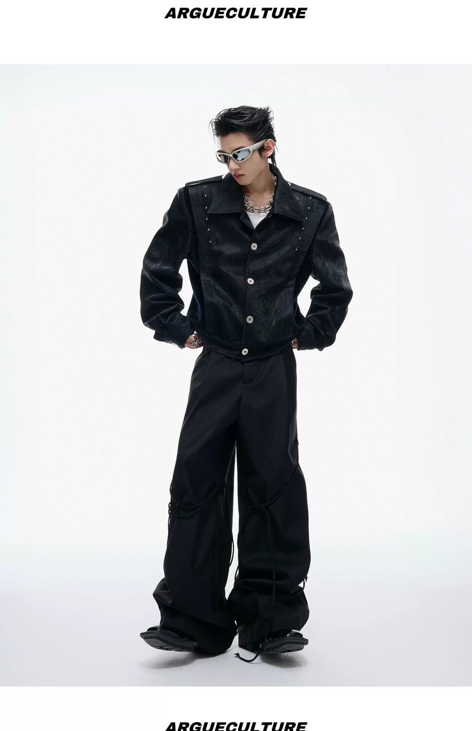 desc::cropped-studded-snakeskin-leather-jacket-streetwear-biker-coat-detail-img-12