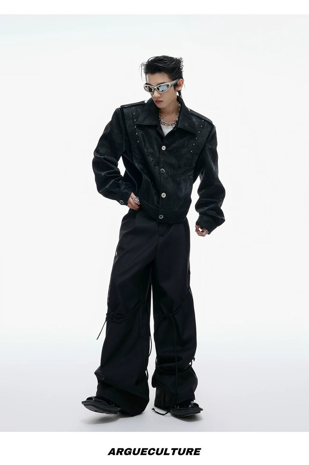 desc::cropped-studded-snakeskin-leather-jacket-streetwear-biker-coat-detail-img-14